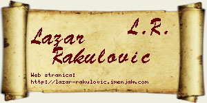 Lazar Rakulović vizit kartica